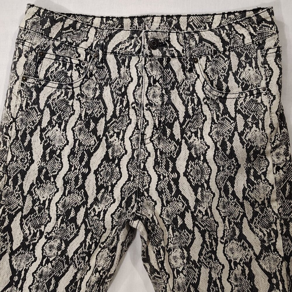 Snakeskin Print Skinny Pants Size 6 Wild Fable Neutral Stretch Denim Pockets - Picture 4 of 16